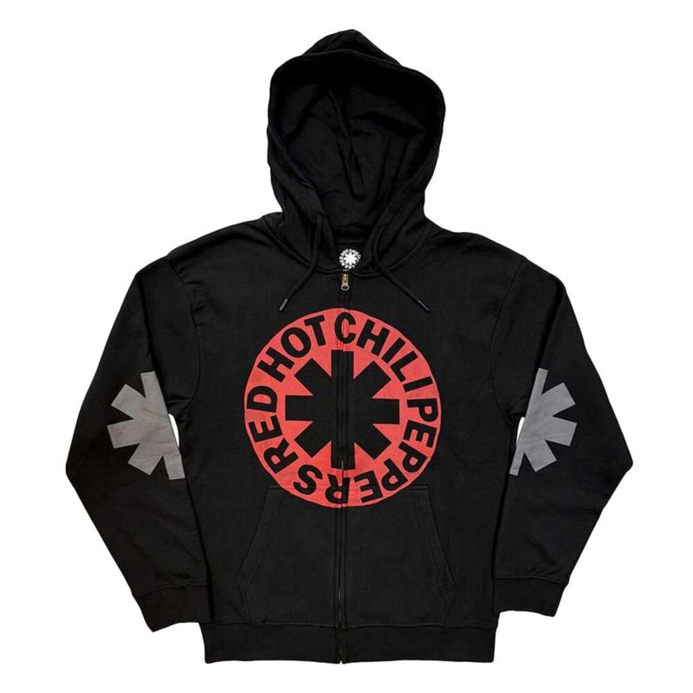 Red Hot Chili Peppers Unisex Adult Circle Asterisk Full Zip Hoodie / Black